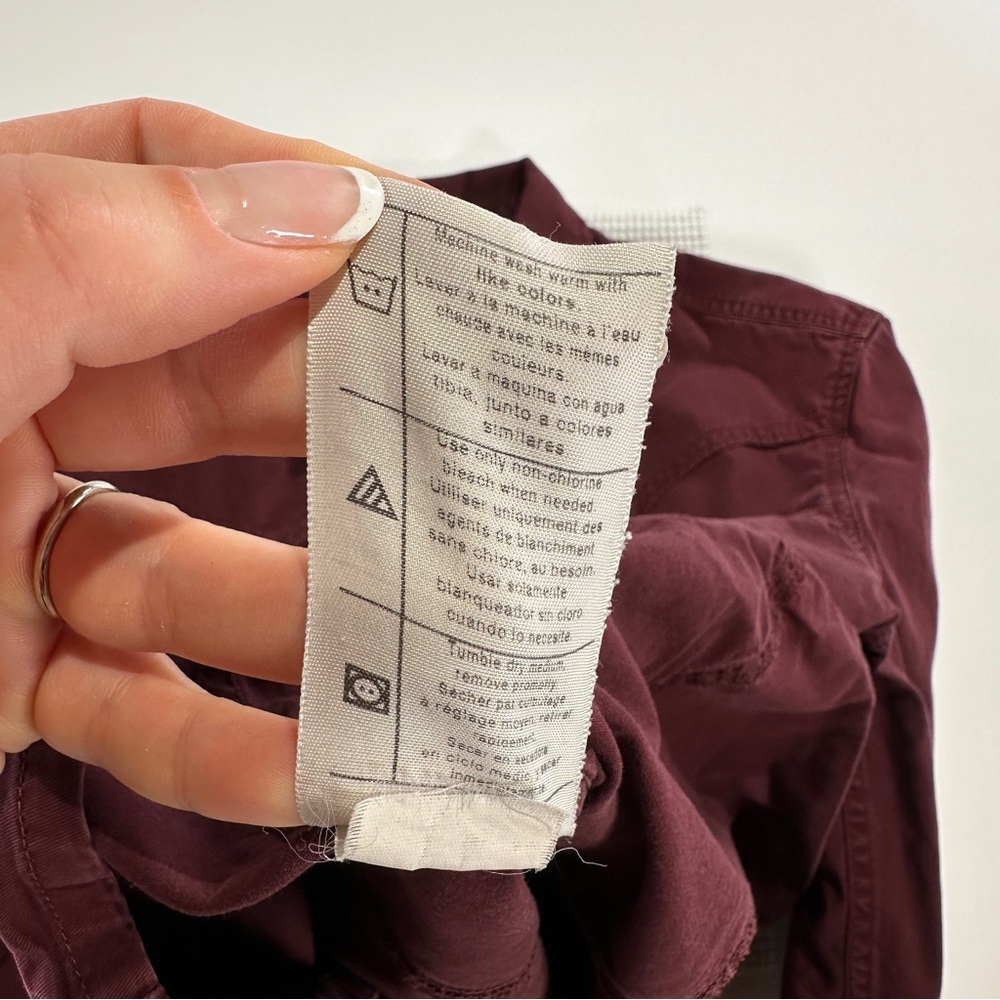 Carhartt western pearl snap shirt cotton workwear burgundy regular M - Picture 7 of 11